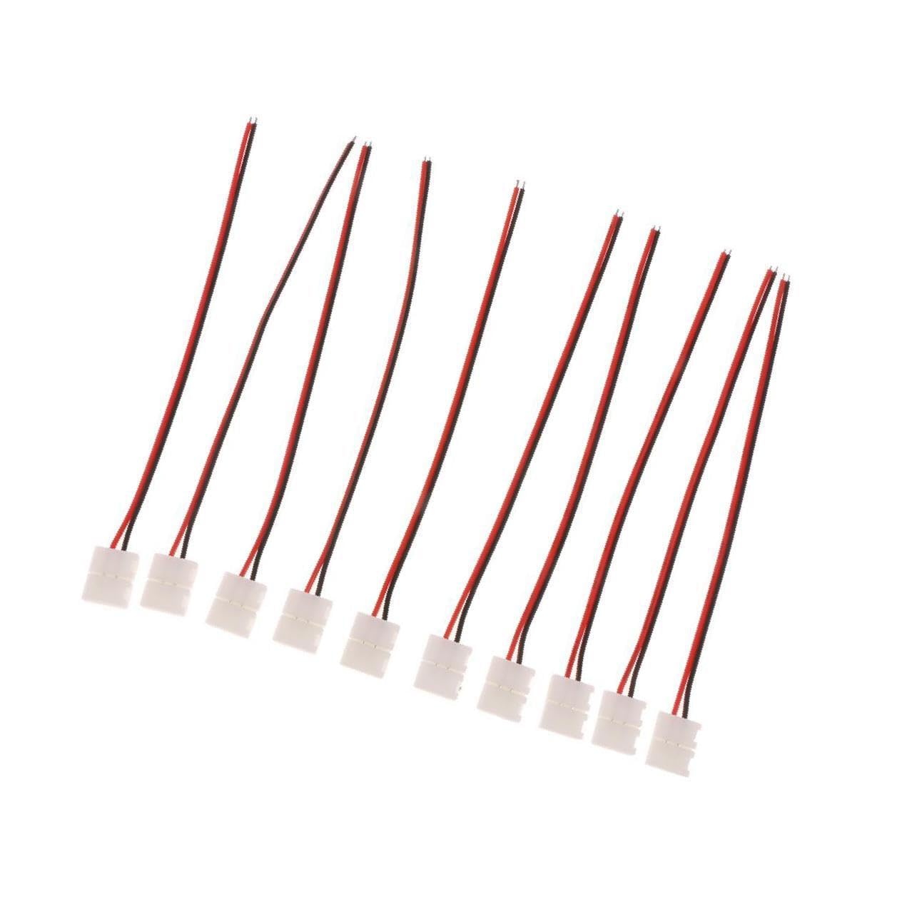 QUXVUIS 10-Piece PTB Solderless LED Strip Connector for 5050 5630 Single Color Strip Simple and Effective Connection Lighting Efficiency 51005 Battery