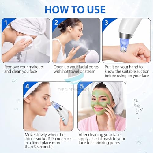 Image of 4-in-1 Blackhead Remover Vacuum - Electric Pore Cleaner with Adjustable Suction Levels & Interchangeable Heads Deep Facial Cleansing Device for Men & Women