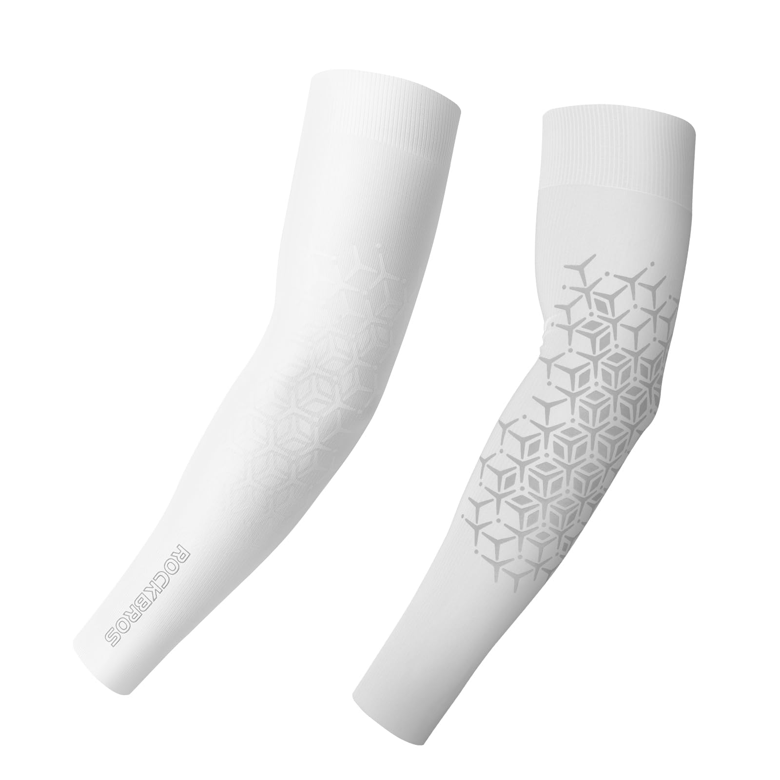 ROCKBROS Manchettes de Bras Protection UV Manchettes de Bras pour Peau Sensible Peau Mince Tattoo Cover Up Compression pour Femmes Hommes Gaming Manchettes pour Jardinage, Cyclisme, M-XL, Noir Blanc