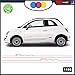 Set Fasce - Strisce ADESIVE 500 - - - - - - - Abarth Tuning Bande ADESIVE Stickers Auto - Accessori, Stickers, Decal 1195 (Rosa)