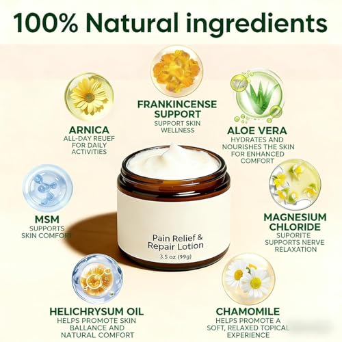 Nerve Cream, Neuropathy Lotion with Arnica, Professional Relief &amp; Repair Lotion, Daily Nourishment for for Knee, Hands, Feet &amp; Legs