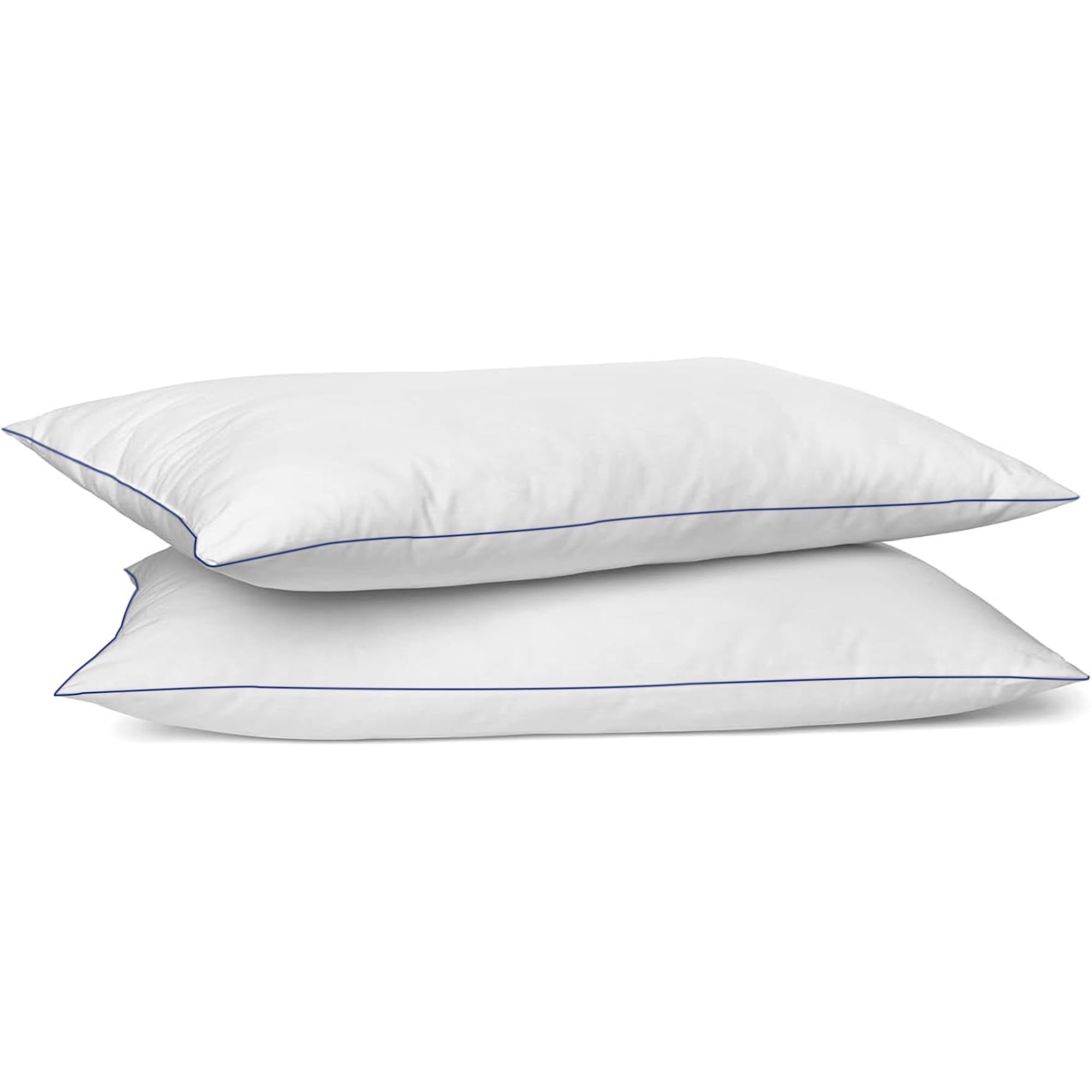 SILUI Extra Flat Soft Thin Pillows Queen Size Set of 2 Pack Bed Pillow with Down Alternative Fill for Side Back Stomach Sleepers, 20x30 Inches, White