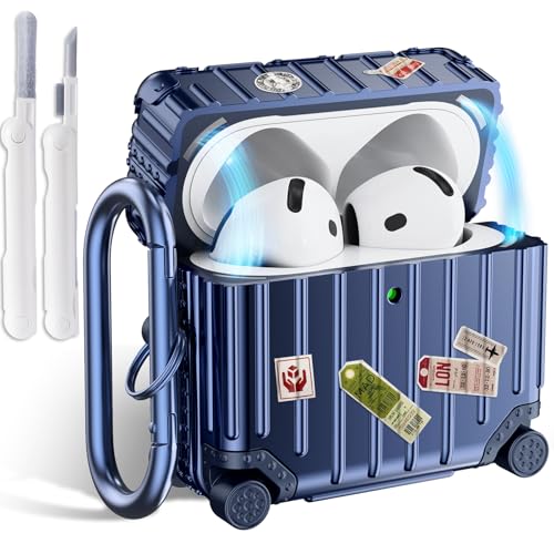 CAGOS for AirPods 4P[X 2024 GA|bc4pJo[ GA[|bY4 P[ X CbNt  TPU+PCf ۂ 4یJo[ L[fUC   Jrit LEDCg C