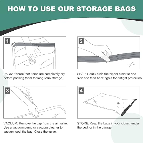 20-Pack Vacuum Storage Bags with Hand Pump for Comforters, Blankets, and Clothes (4 Jumbo, 4 Large, 4 Medium, 8 Small)
