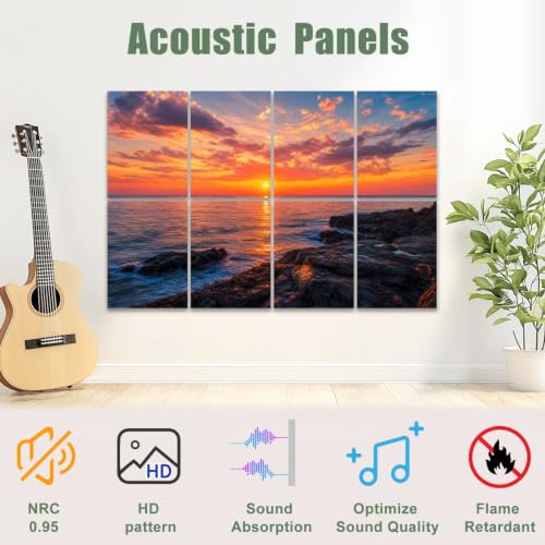 8 piezas paneles acústicos artísticos absorbentes de sonido con diseño decorativo 48"x32" miniatura 3