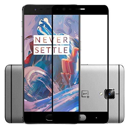 Image of premium tempered glass for oneplus 3 / oneplus 3t screen protector [11d] - full hd, shatterproof, anti scratch screen guard for one plus 3 / one plus 3t (black edition) full screen coverage (except edges)