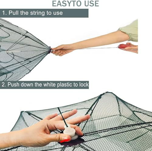 Image of Battalion Fishing Trap (20Holes) High Durable Nylon Net Trap | Portable & Foldable Ideal for Fish, Crab, Shrimps | Suitable for Lakes and Sea | Fish Trap | Cast Net with Extra Drag Line