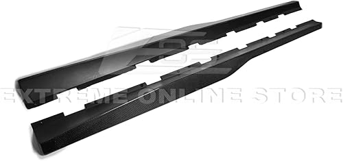 Miniatura 7 de Repuesto para Chevrolet Camaro LT LS SS 2010-2015  Par de extensión de panel basculante de faldas laterales estilo ZL1 (fibra de carbono)