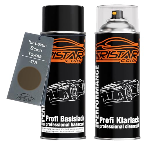TRISTARcolor Pintura automotriz Set de botes de spray para Lexus/Scion/Toyota 4T3 Light Cappuccino Perl Metallic/Bronze Clarissimo Metallic Pintura base pintura transparente