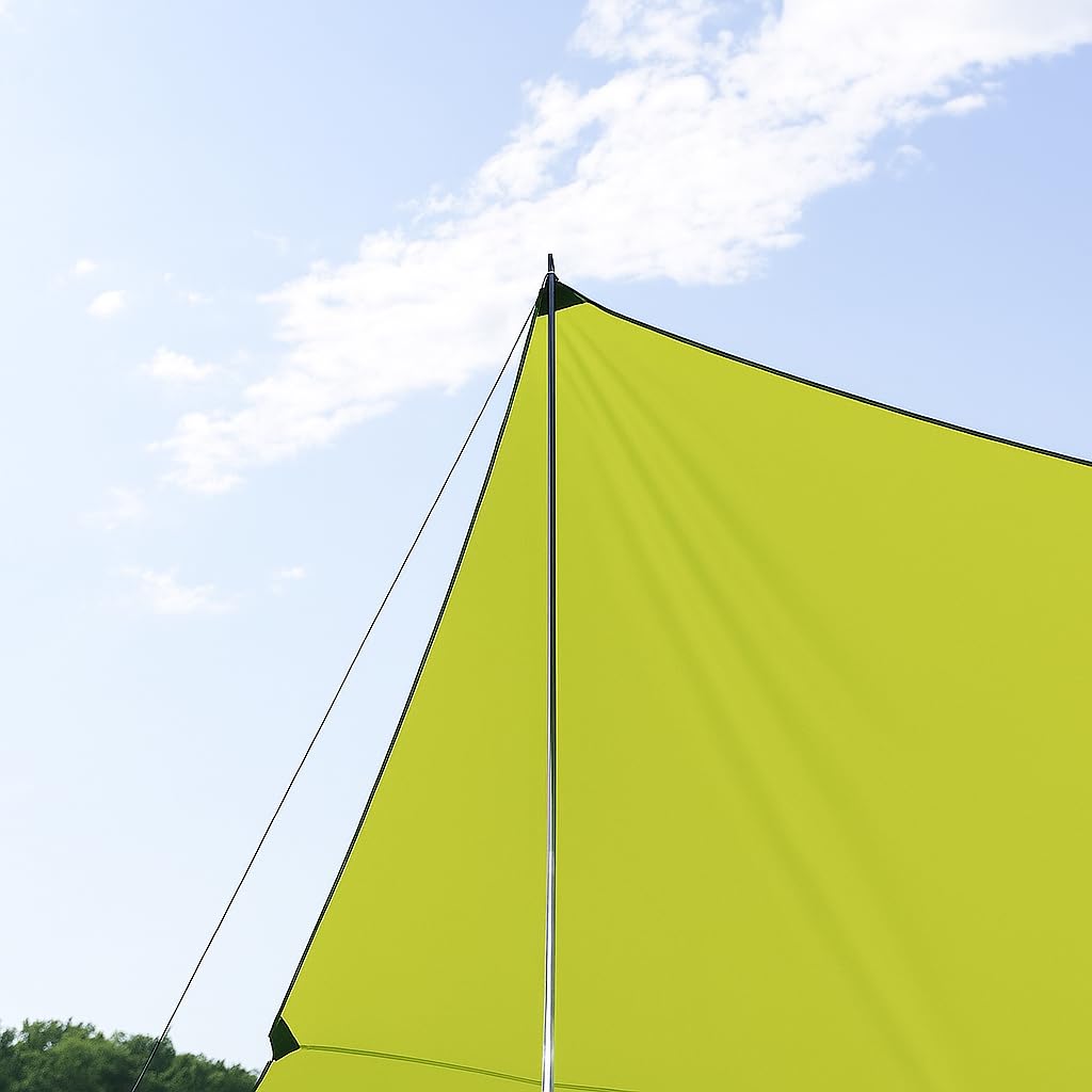 BERGER | Tenda Sole Spiaggia Portatile 2x3 Metri - Telo Ombra Protezione UV UPF 50+, Impermeabile per Mare, Picnic, Pesca e Campeggio, Tendalino da Spiaggia con Corde e Pali - Tarp Verde