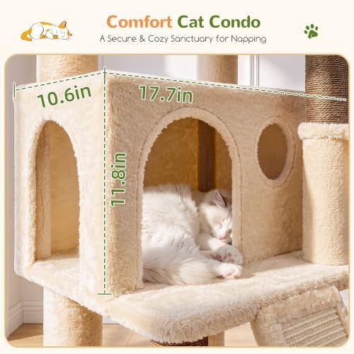 Globlazer 47 Inch Cat Tree Tower for Indoor Cats, S47, Beige — 사진 2