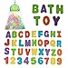Badespielzeug-Organizer – 36 weiche Schaumstoff-Badewannen-ABC-Buchstaben und -Zahlen, Badezimmer-Alphabet, Babyspielzeug für frühes Lernen, mit schnell trocknender Netztasche für Jungen und Mädchen