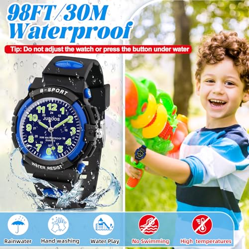Image of Juboos Kids Watch Analog for Boys Girls, Childrens Waterproof Soft Strap Kids Time Teaching Quartz Wristwatch for Ages 5-15