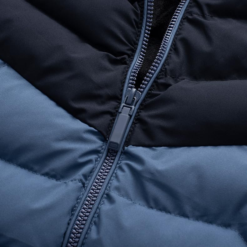 Image of Men's Lightweight Quilted Puffer Jacket with Hood Water-Repellent Windproof Cotton Coat