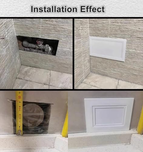 Aluminum Access Panel 12x12 Inch - Easy Access Door with Buckle, Wall Cover Plate for Plumbing & Electrical Cables, Durable Service Shaft Door (White)