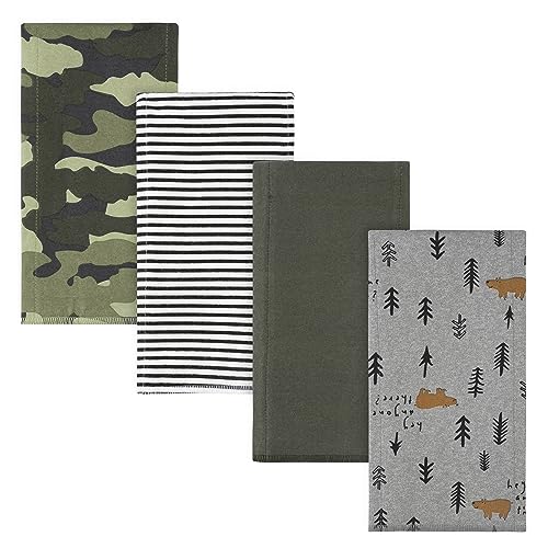 ONESIES 4-Pack Baby Boys Bear Flannel Burp Cloths