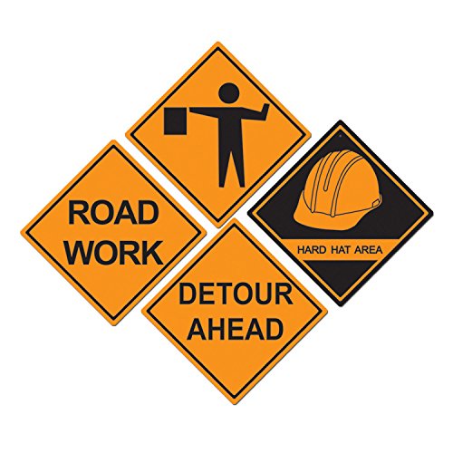 Construction Sign Cutouts 4 Count