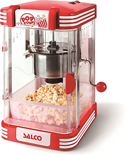 Royal Catering Popcorn Machine Amerikaans Design Rood 230V 16L/h Popcornmaker Retro Look Hittelamp 18,5 CM Diameter Pot voor Feestjes of Bioscoop RCPR-16.1