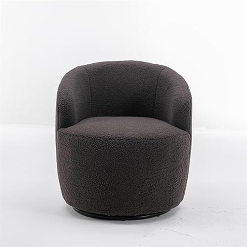 Miniatura 6 de Silla giratoria decorativa, moderna silla tapizada de tela de peluche con base de metal y cojín acolchado, cómoda silla individual con sillas