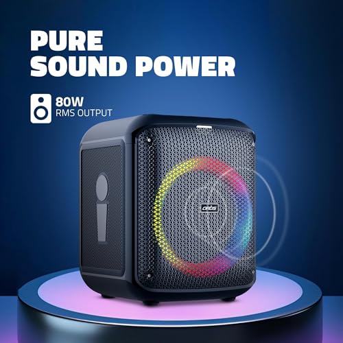 Image of Artis SoundPro 110 Bluetooth Party Speaker with USB /TF Card /AUX Input /FM Radio /Wireless Mic & Wireless Remote (Black)