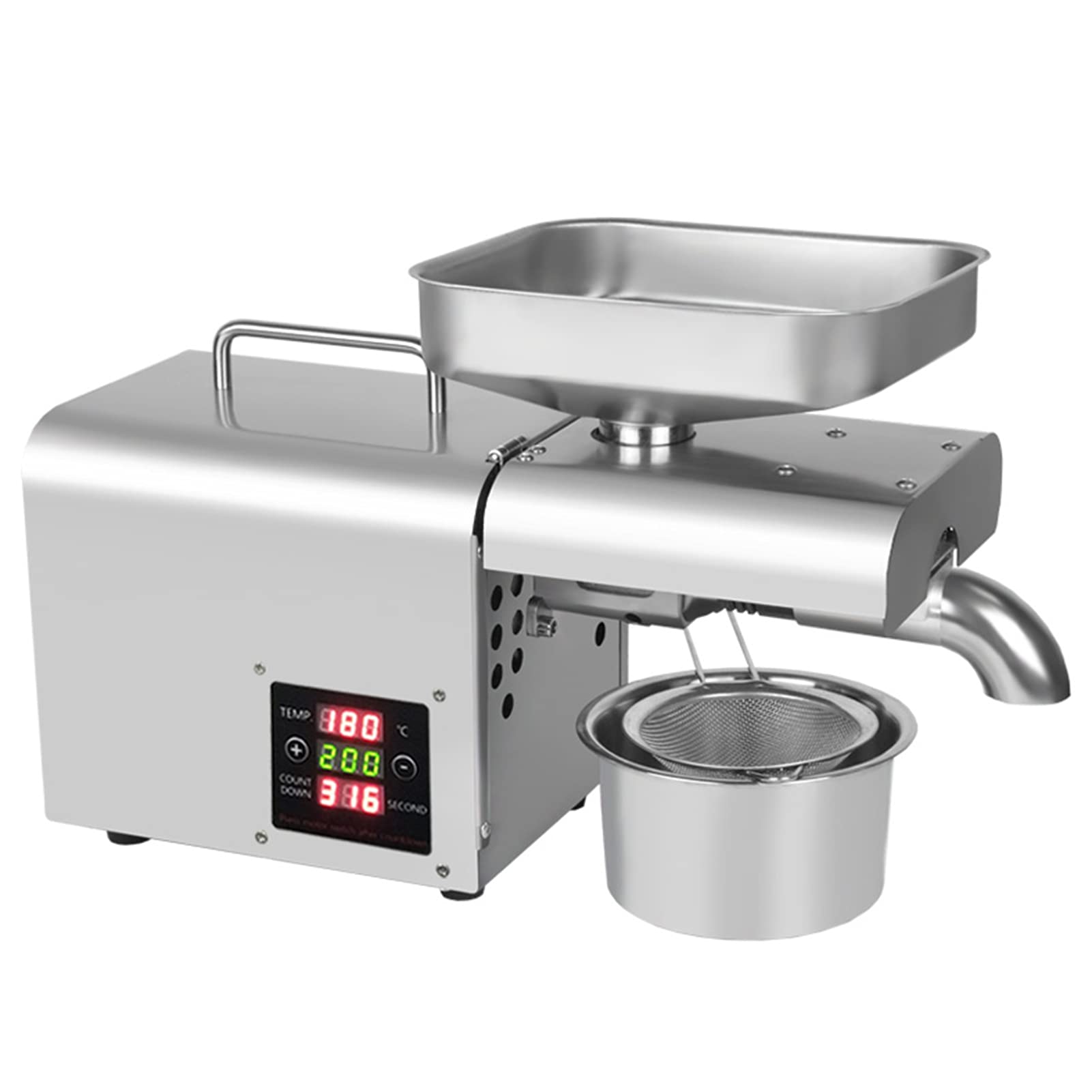 Aserzenith 1 Oil Press Machine, Stainless Steel Oil Presser, Hot Cold Oil Extractor Expeller Intelligent Control Panel/Lcd Touch Screen, For Nuts Walnut Linseed Almond Rapeseed Sesame