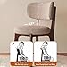 CADEHUB Walnut Dining Chairs, Arm Chairs Set of 2/4, Mid Century Modern Dining Set with Wooden Legs Dinning Chair for Kitchen, Living Room, Fabric Dining Chair (Walnut + Off White, 2pcs)