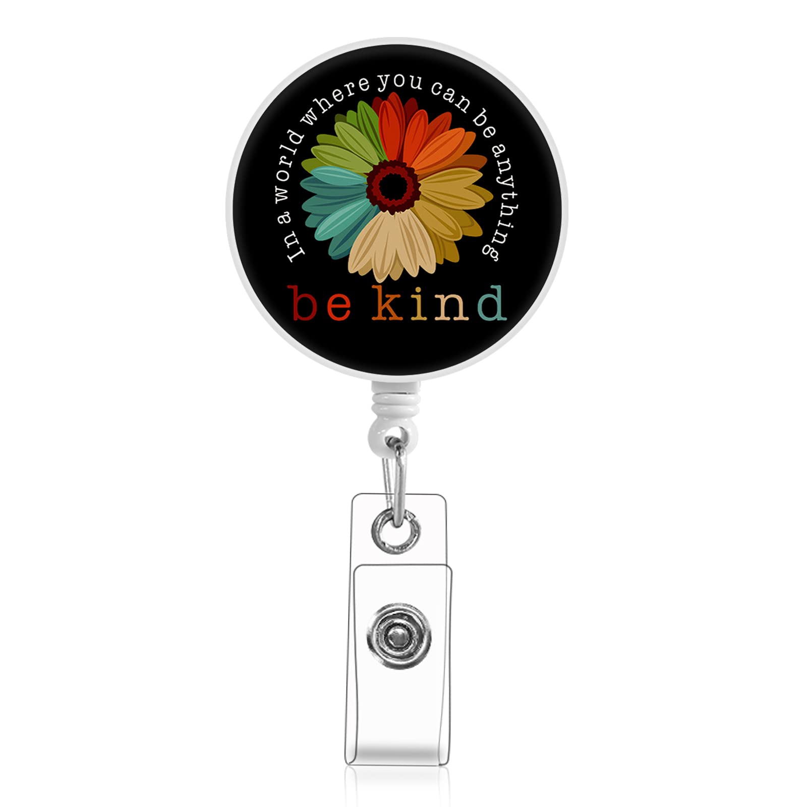 hdaoumic in World Where You Can Be Anything Be Kind Nurse Retractable Badge Reel, Badge Reels Retractable Badge Holder with Swivel Alligator Clip Funny ID Decoration Nurse Name Decor (Style D)
