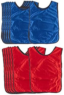 Scrimmage Vests, Training Pinnies, Practice Jersey, for Basketball, Football, Volleyball (12 Pack)