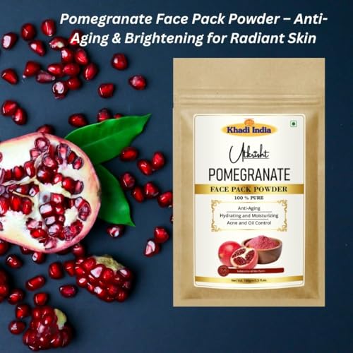 Image of Khadi Pomegranate Face Pack Powder 100g | For Pigmentation, Radiance & Glowing Skin | Keep Skin soft & Plump | Pure, Natural & Ayurvedic | Removes Impurities | Face Pack for Men & Women