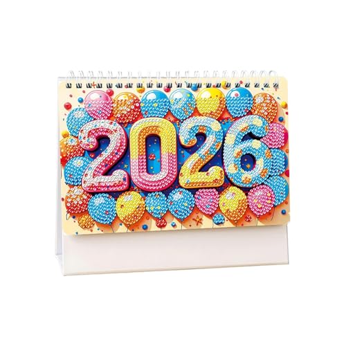 Calendario 2026 de escritorio pequeño con diamantes de imitacion para organizacion escolar interior