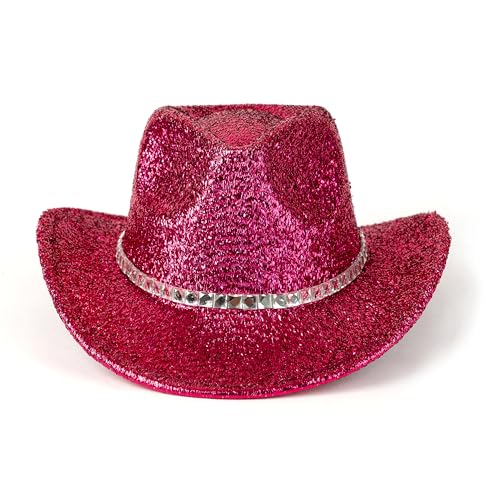 Image of Women Cowboy Hat Western Style Glitter Party Costume Hat