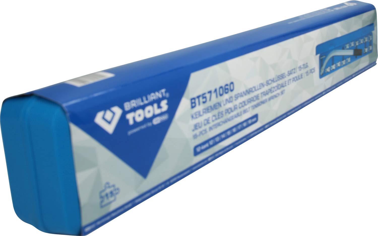 BRILLIANT TOOLS BT571060 Juego de llaves para correas trapezoidales y rodillos tensores, 15 pzs [Powered by KS TOOLS]