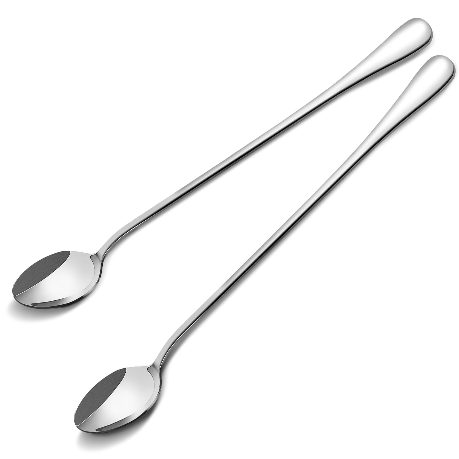 Long Handle Spoon, Coffee Stirrers 9-inch Ice Tea Spoon Premium Stainless Steel Iced Teaspoon for Mixing Cocktail Stirring Milkshake Coffee Bar, 2 PCS