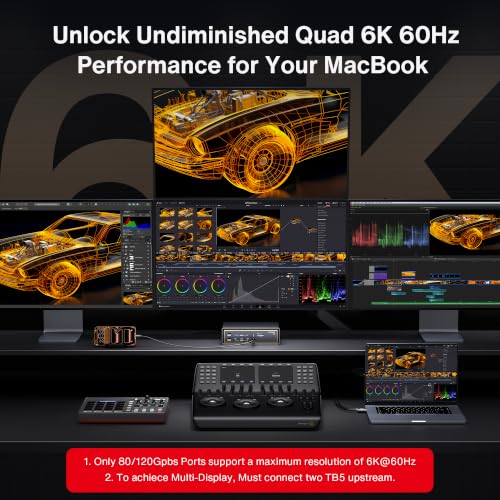 Image of iVANKY 26-in-1 FusionDock Ultra Compatible with Thunderbolt 5, 10GbE MacBook Docking Station, Quad 6K /Triple 8K Display Dock for Mac M1-M5 Pro /Max, 120Gbps, 240W (Incompatible with Windows)