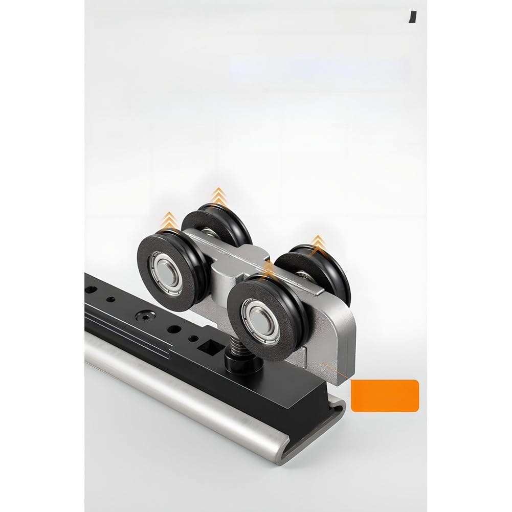 Poche dissimulée robuste pour rail de porte, double rail coulissant tampon, fonctionnement fluide, kit réglable en nylon et aluminium