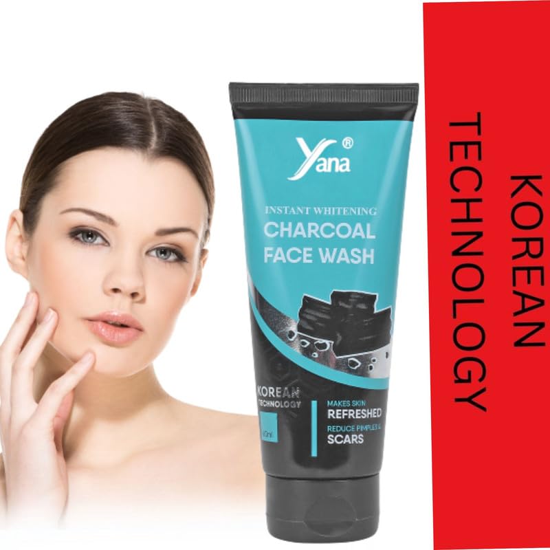 YANA INSTANT WHITENING CHARCOAL FACE WASH / CHARCOAL FACE WASH FOR SCARS FOR BOYS NATURAL