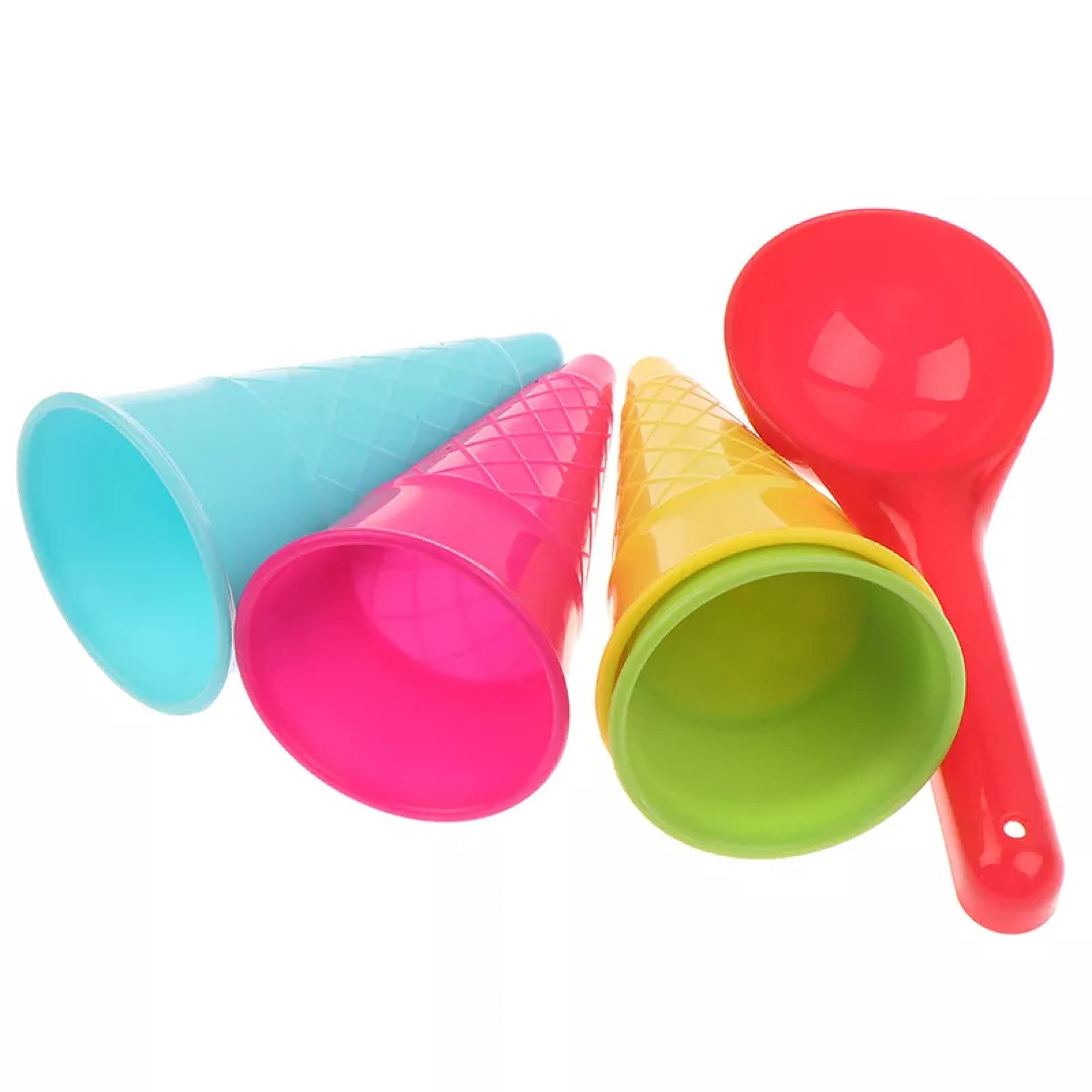 VANZACK Sandspielzeug-Set Mit Eistüten & Schaufel - 8 Tüten + 2 Kugeln, Bunt & Sicher Für Kinder Ab 1 Jahr