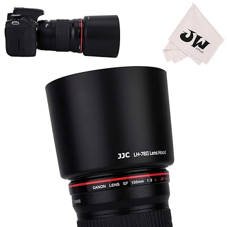 JJC Dedicated Reversible Lens Hood Shade Protector for Canon EF 135mm F2L USM & Canon EF 180mm F3.5L Macro USM Lens Replaces Canon ET-78II ET78II Lens Hood