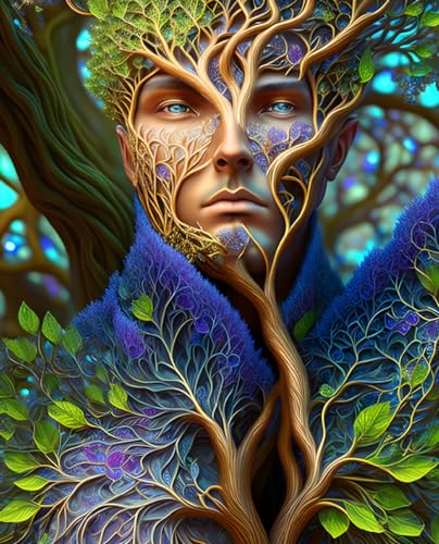 Toile murale arbre fractal Meechi 50x70 cm impression HD haute durabilite art abstrait