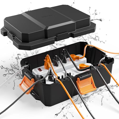 Diivoo Grand Boitier Etanche (34,41 * 24,3 * 14,93 cm), Protection de Prise Boite Etanche Electrique Exterieur, Cache Rallonge Résistant aux Lntempéries,...