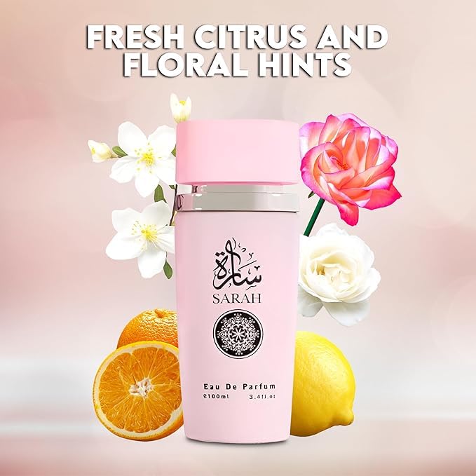 SARAH CANDY & SARAH FUCHSIA Perfume Set for Women - Floral, Fruity & Sandalwood, Musk Fragrance Combo Gift Set 3.4 fl oz Each EDP for Daily Use (2 PACK). - Image 4