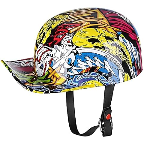 Yesmotor Baseball Style Cap Motorcycle Helmet Unisex-Adult - DOT Approved (Painting,L) Cover