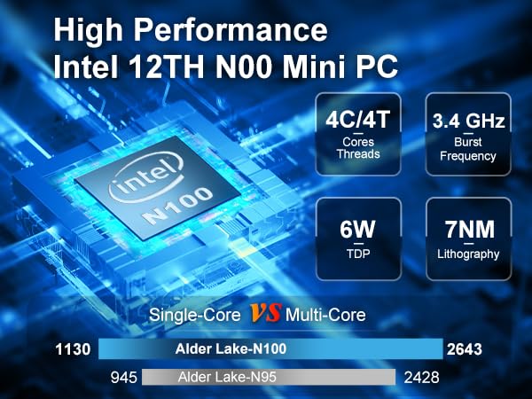 Image of MOREFINE M6S N100 Mini PC, 12th Gen Alder Lake N100 (4C /4T, Up to 3.4Hz) 12G LPDDR5 500G NVME SSD Mini Computer, Micro Desktop Computer Support Dual Display /USB3.2 /2.4 /5G Wi-Fi