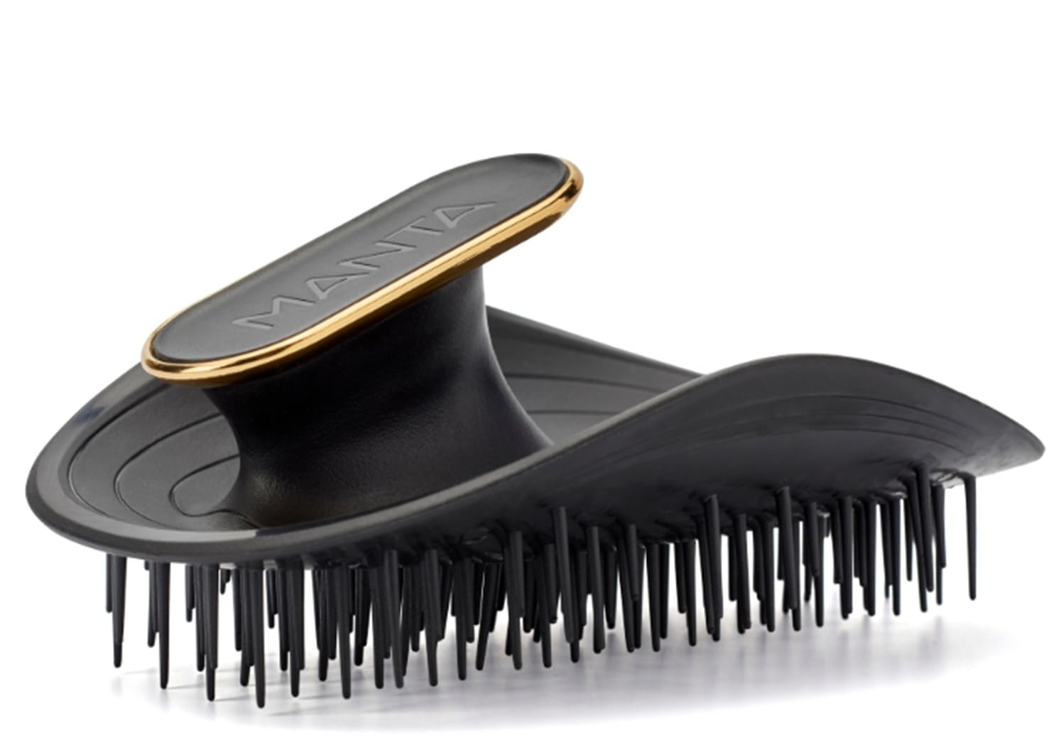 Manta Original Anti-Breakage Hairbrush – Gentle Detangling Brush for Wet & Dry Hair, Flexible Hairbrush for All Types, Healthy Hair Care for Women & Men, Black
