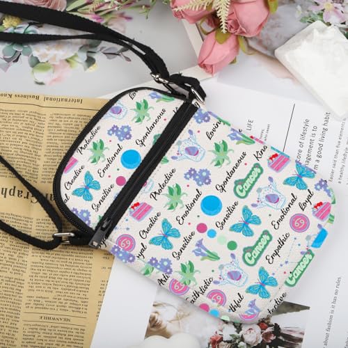 VAMSII Cancer Zodiac Inspired Gift Cancer Words Crossbody Bag Astrology Lover Travel Bag Zodiac Cancer Merch3