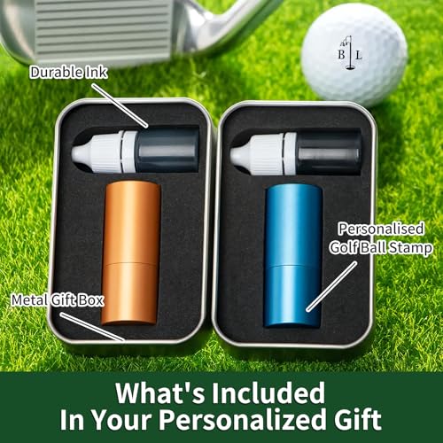 Personalized Golf Ball Stamp with Metal Storage Case, Custom Name Reusable Golf Ball Marking, Golf Accessories, Gifts for Golf Lovers, Golfers,... - Image 3