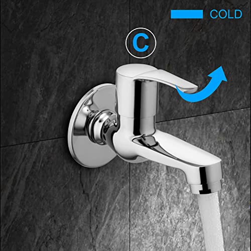 Image of ALTON ESA9205 Brass Bib Cock Short Body with Wall Flange, Chrome Finish