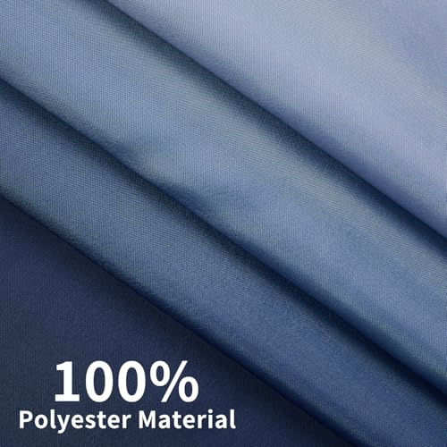 RiePoiia No Hook Shower Curtain with Snap in Fabric Liner Set, Ombre Deep Blue Modern Hotel Style Double Layer Shower Curtain for Bathroom with Top Sheer Window, 71"X74" by RiePoiia - Image 3