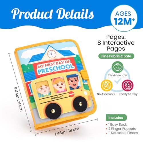 Image of PATPAT A Day at Kindergarten Activity Busy Binder Book for Toddlers 1-3