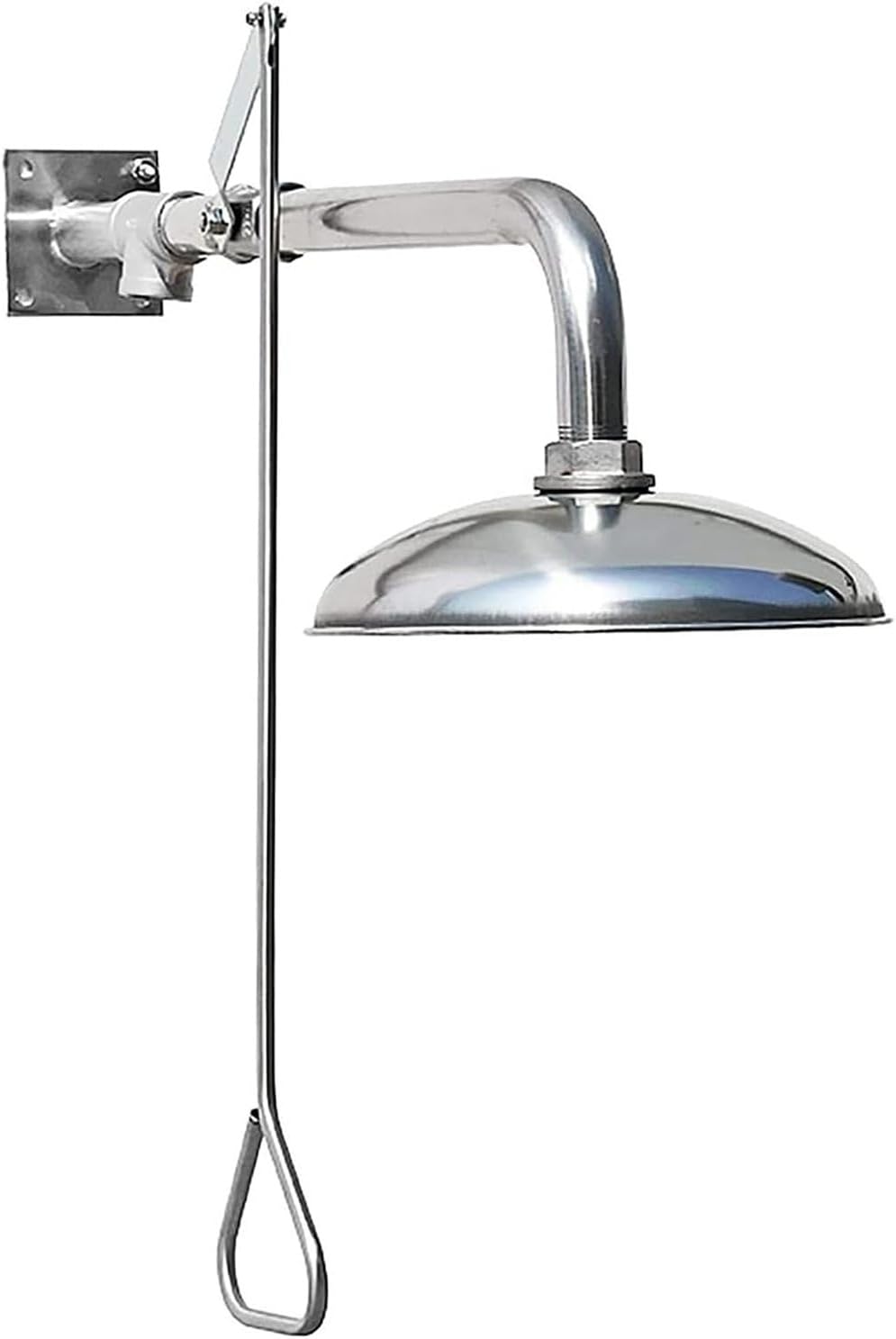 Station de douche de sécurité d'urgence, fixation murale en acier inoxydable